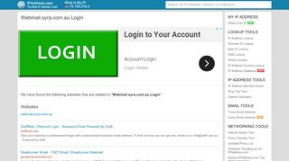 
🧇 Webmail.syra.com.au Login - IPAddress.com  
