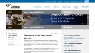 
                            8. Website and System Login Update - Citizens Property Insurance - Citizens Property Insurance Agent Portal