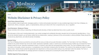 
                            1. Website Disclaimer & Privacy Policy | Town of Medway MA - Medway Mail Portal