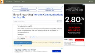 
                            8. Website to Access W2 - post regarding Verizon ... - Vzweb About You Portal