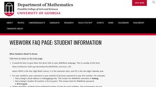 
                            1. WEBWORK FAQ PAGE: STUDENT INFORMATION - UGA ... - Webwork Uga Portal