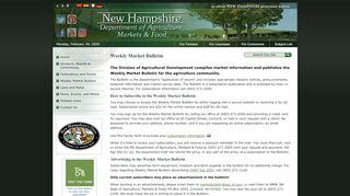 
Weekly Market Bulletin - NH Department of Agriculture - NH.gov  

