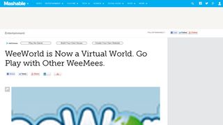 
                            4. WeeWorld is Now a Virtual World. Go Play with Other WeeMees. - Aim Weeworld Com Portal