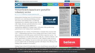 
                            9. WeGotTickets launch new portal for voluntary sector ... - Wegottickets Com Client Portal