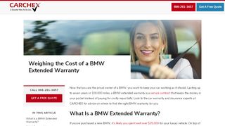 
Weighing the Cost of a BMW Extended Warranty - Carchex  

