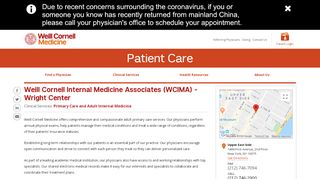 
                            4. Weill Cornell Internal Medicine Associates (WCIMA) - Wright Center ... - Cima Patient Portal
