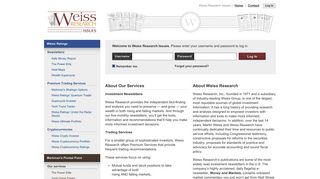 
                            1. Weiss Research Issues - Weiss Research Portal