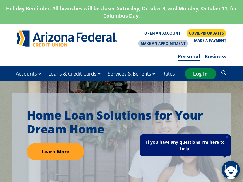 
                            9. Welcome | Arizona Federal Credit Union