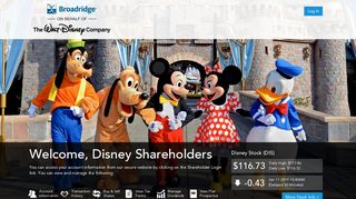 
                            1. Welcome Disney Shareholders - Broadridge Corporate Issuer ... - Disney Investor Portal