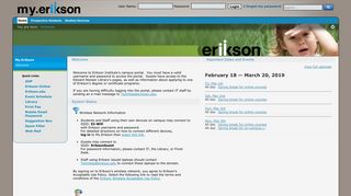 
                            2. Welcome | My.Erikson.edu - Erickson Portal