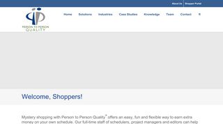 Welcome, Shoppers! | Person To Person Quality - Person To Person Mystery Shopping Portal