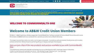 Welcome to AB&W Credit Union Members - cofcu.org
