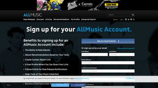 
                            1. Welcome to AllMusic. Sign Up or Learn More - Howwe Biz Sign Up
