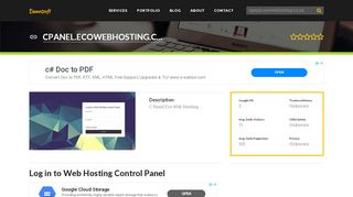 
                            6. Welcome to Cpanel.ecowebhosting.co.uk - Log in to Web ...