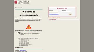 
                            1. Welcome To My Chapman - My Chapman Portal