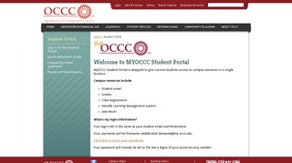 
                            2. Welcome to MYOCCC student Portal - OCCC.edu - Occc Employee Portal