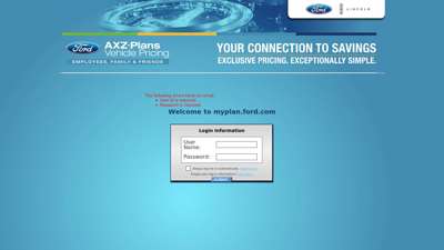 Welcome to myplan.ford.com - AXZ Plan - Login