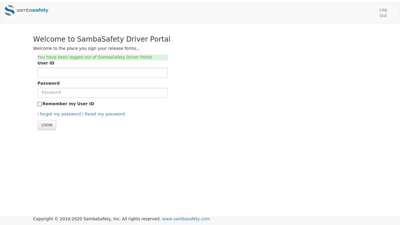 
                            5. Welcome to SambaSafety Driver Portal