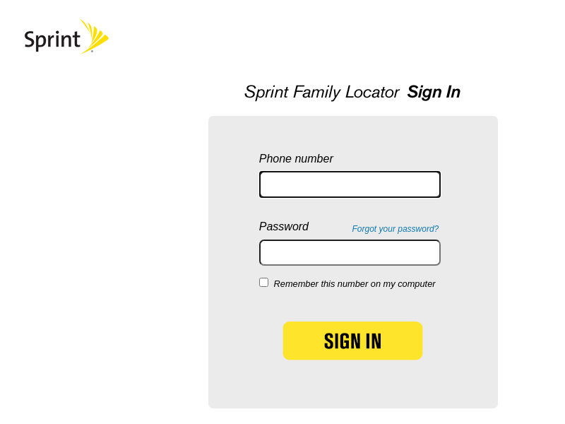 
                            6. Welcome to Sprint Family Locator : Sign In