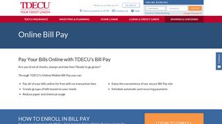 
                            6. Welcome to TDECU's Online Bill Pay - Tdecu Org Online Banking Portal