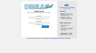 
                            2. Welcome to the DIBELS Next Student Center - Voyager Learning Student Portal