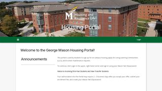 
                            9. Welcome to the George Mason Housing Portal! - Mymason Portal