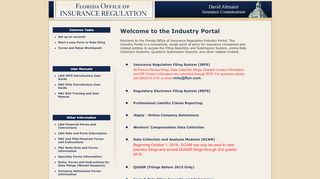 
                            7. Welcome to the Industry Portal - Office of Insurance Regulation - Fldfs Portal