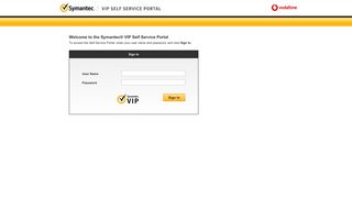 Welcome to the Symantec® VIP Self Service Portal - Sign In
