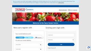
                            4. Welcome to the Tesco Career Center - Register or Login - Tesco Job Dashboard Portal