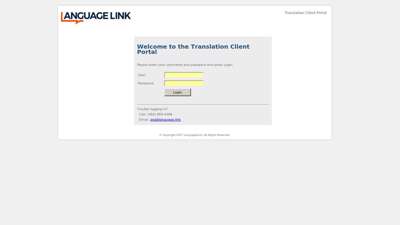 Welcome to the Translation Client Portal - Login