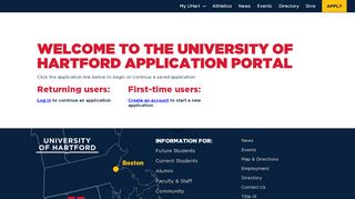 
                            4. Welcome to the University of Hartford Application Portal - University Of Hartford Student Portal