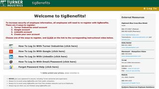
                            5. Welcome to tigBenefits - Login, Register and Manage your ... - Turner Email Portal