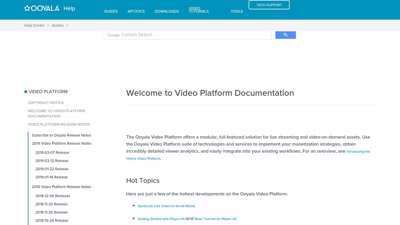 Welcome to Video Platform Documentation  Ooyala Help Center