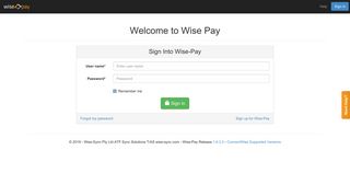Welcome to Wise Pay - Wise-Sync - Wisepay Login