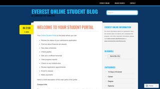 
                            2. Welcome to Your Student Portal – Everest Online Student Blog - Everest Cci Student Portal