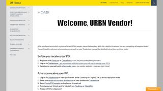 
                            3. Welcome URBN Vendor - US Home - Tradestone Portal