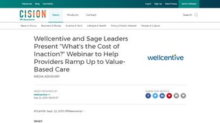Wellcentive and Sage Leaders Present 