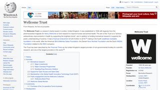 
                            6. Wellcome Trust - Wikipedia - Wellcome Trust Application Portal