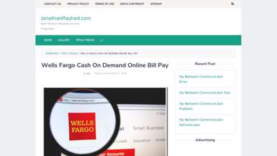 Wells Fargo Cash On Demand Online Bill Pay ...