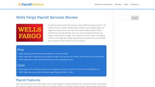Wells Fargo Payroll Services Review
