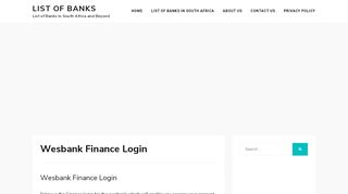 
                            8. Wesbank Finance Login - List of Banks - List of Banks in Singapore - Wesbank Portal