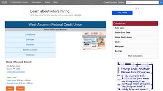 
                            4. West-Aircomm Federal Credit Union - Beaver, PA - West Aircomm Portal