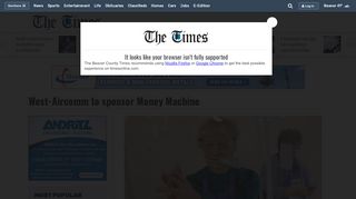 
                            8. West-Aircomm to sponsor Money Machine - News - The Times ... - West Aircomm Portal