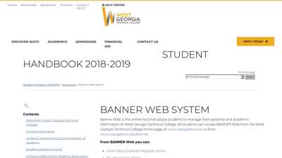 West Georgia Technical College - Banner Web System