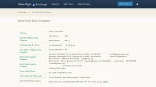 
                            8. West Smith Ditch Company | Water Right Exchange - Cbutah Portal