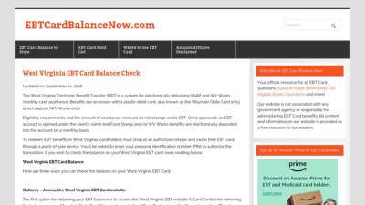 West Virginia EBT Card Balance Check - EBTCardBalanceNow.com
