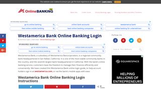
Westamerica Bank Online Banking Login | OnlineBanking101 ...
