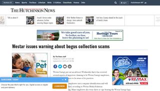 
                            8. Westar issues warning about bogus collection scams - News ... - Westar Energy Portal