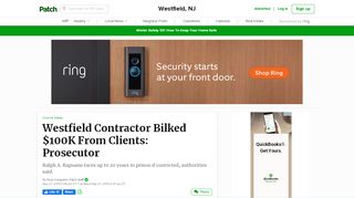 Westfield Contractor Bilked $100K From Clients: Prosecutor ... - Westfield Contractor Portal