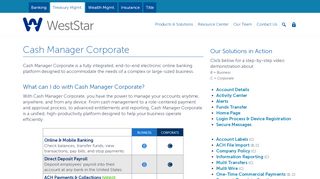 
                            13. WestStar Cash Manager Corporate - WestStar Bank - Online Cash Manager Portal